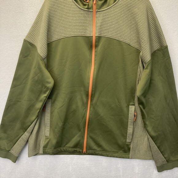 Duluth Trading Zip Up Jacket Mens 2XL Green Orange Performance Hooded Stretch - Picture 5 of 15